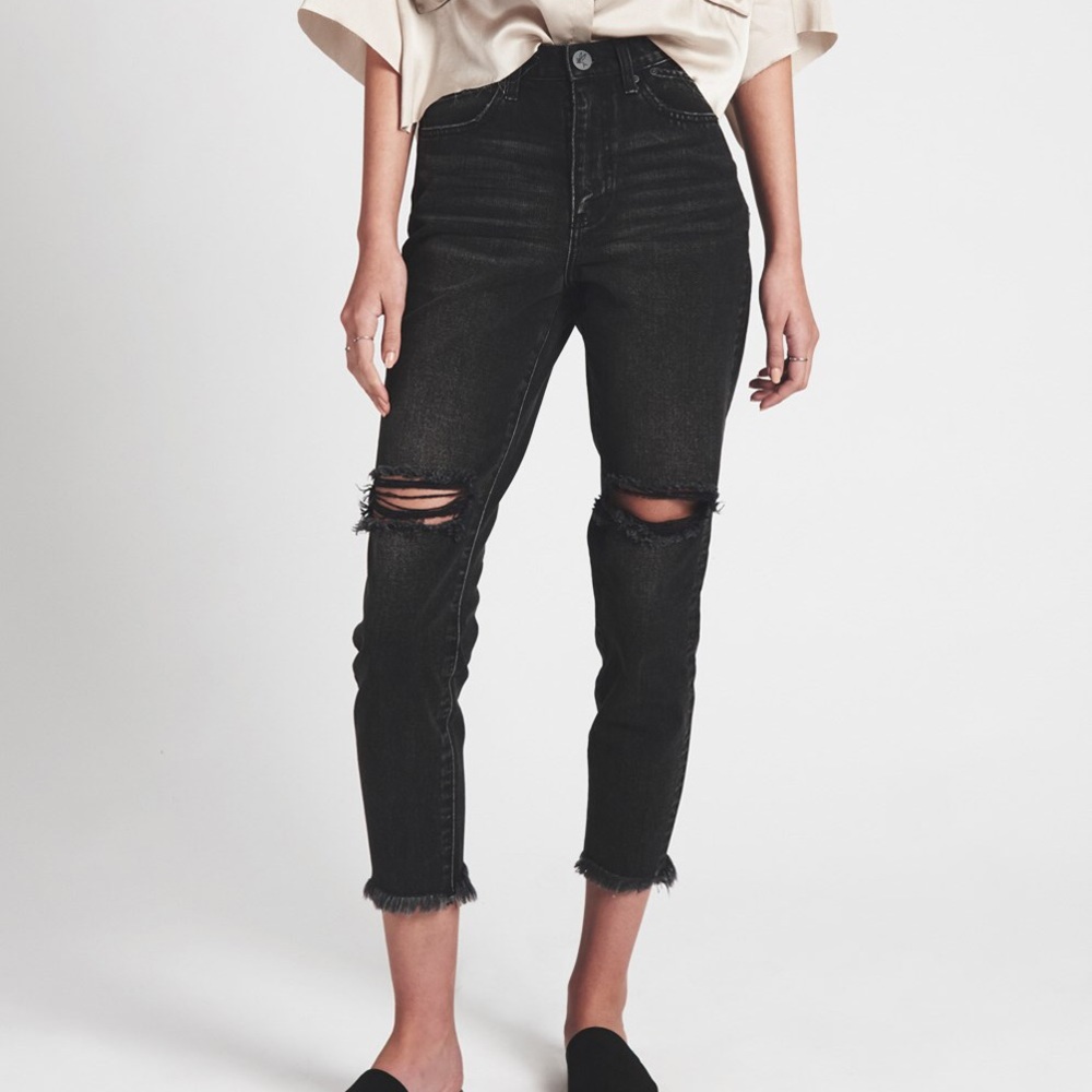 One Teaspoon black mom jeans SOLD OUT Sz 27 NWOT